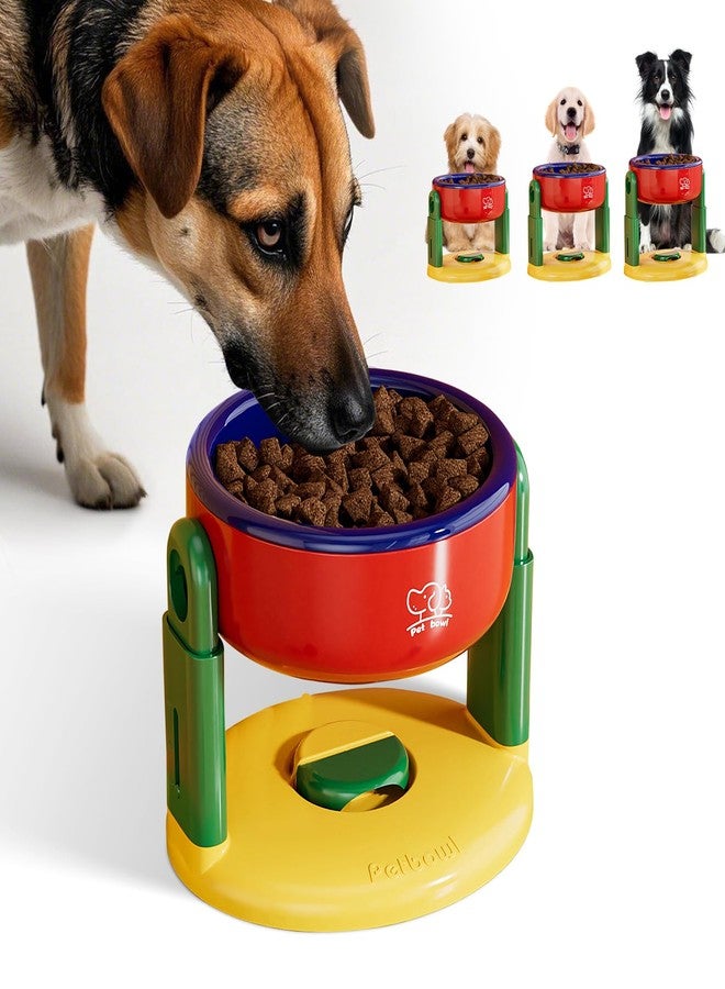 Dayinkes Liftable Pet Bowl, Adjustable Height Non-slip Dog Cat Dish, With Detachable Suction Cup, Feeder for Cervical Spine Protection, Anti-Tip Anti-Spill Food Water Bowls for Medium Large Pets (Red) - Image 1